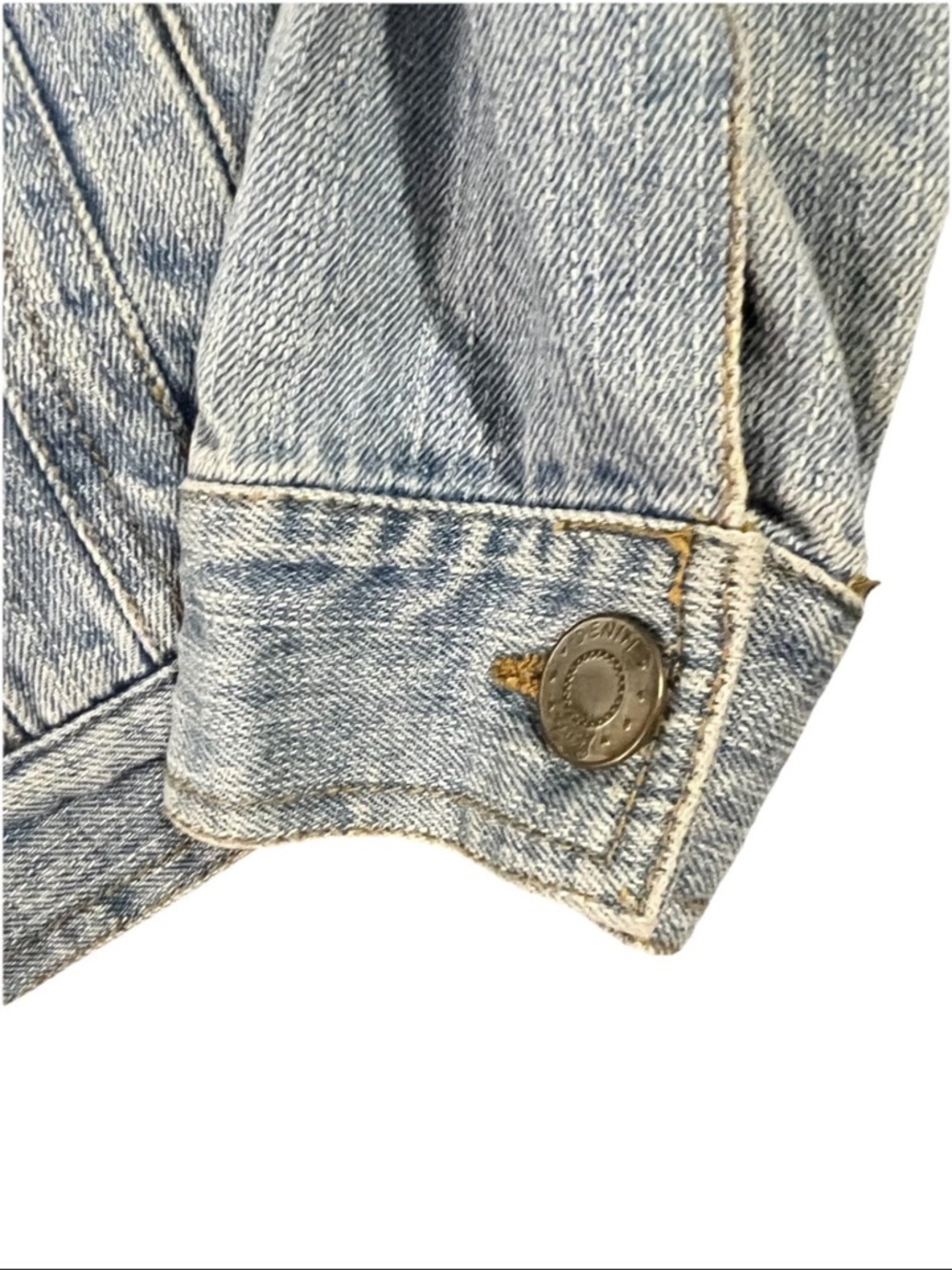 Xiomi “Summer Love” Denim Jacket Light Wash Ladies M Western Boho Grunge - Picture 3 of 12